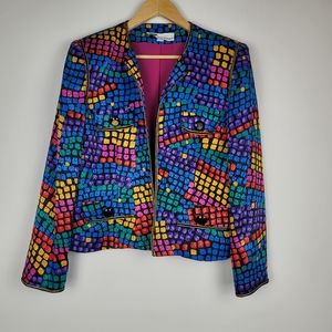 Vintage Don Elliott Crop Rainbow Jacket size medium/ large